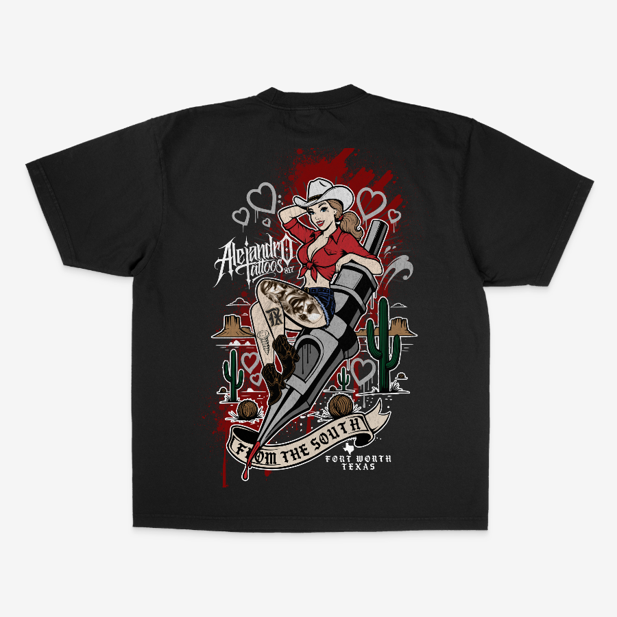 From the South Cowgirl Tattoo Machine Tee