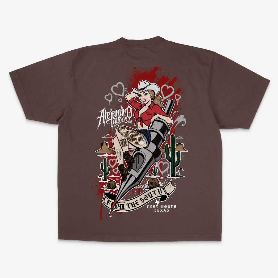 From the South Cowgirl Tattoo Machine Tee